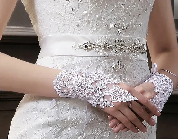Кружевные короткие дизайнерские сексуальные женские перчатки для подружки невесты