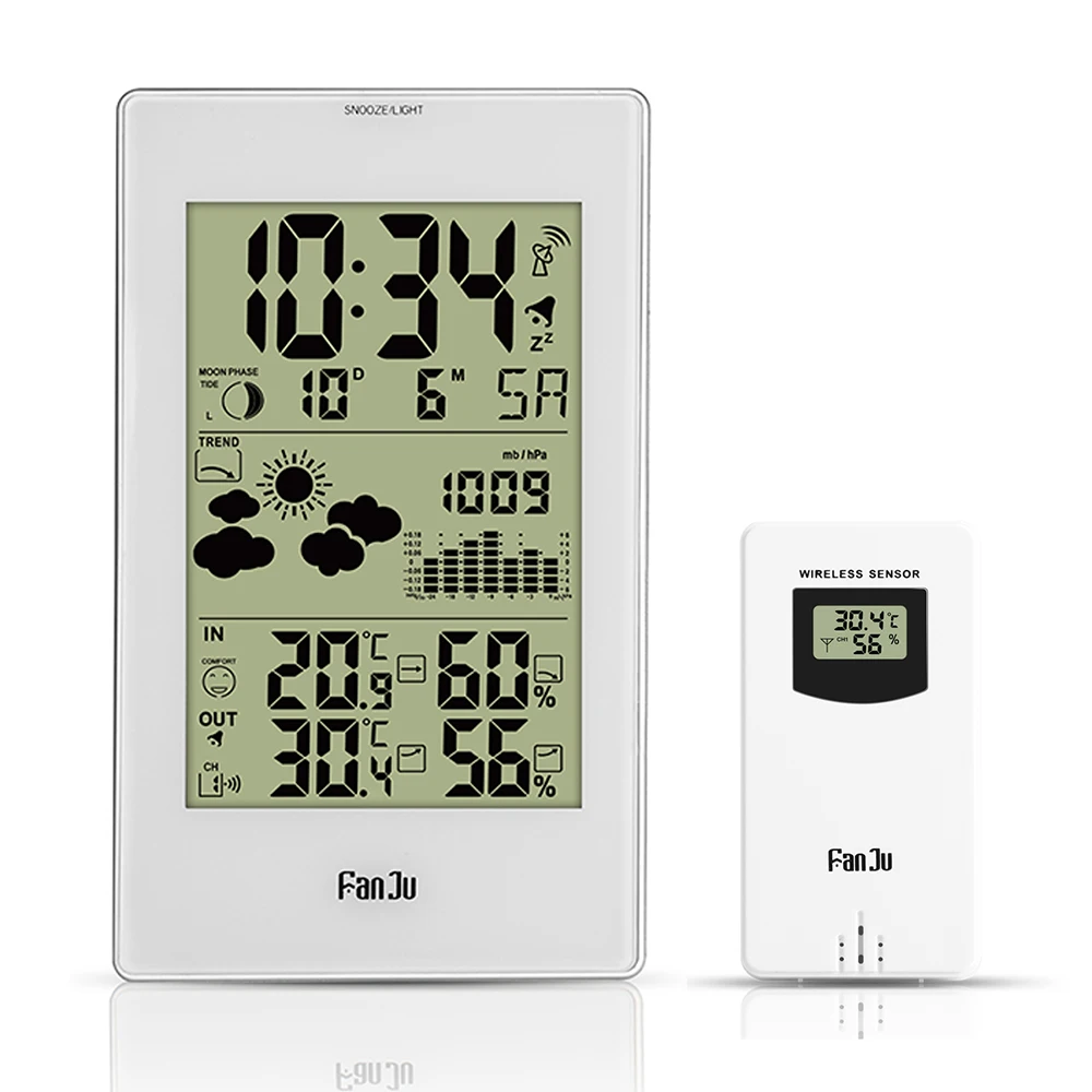 FanJu FJ3352 10 в 1 функции Погодная станция/наружный Барометр Температура Влажность
