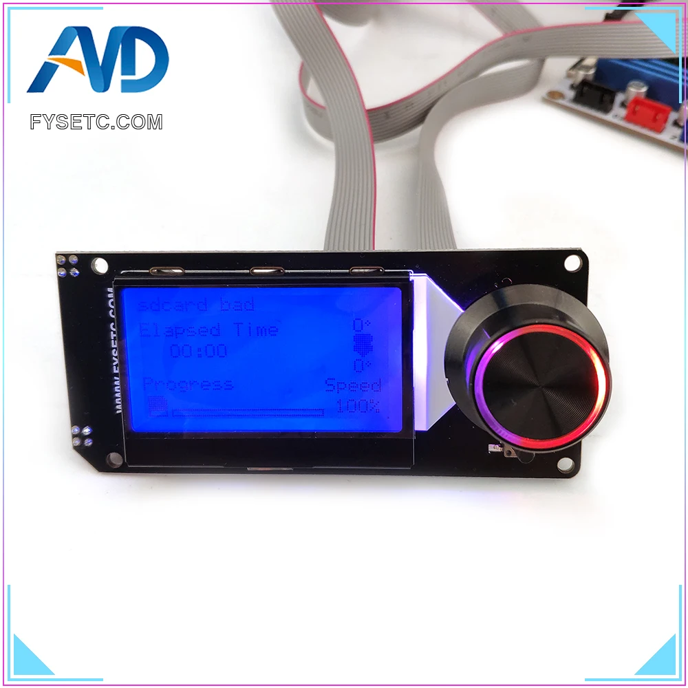 Тип MINI12864LCD экран mini 12864 V2.1 умный дисплей RGB подсветка черная поддержка Marlin DIY SKR с sd-картой 3d принтер Часть