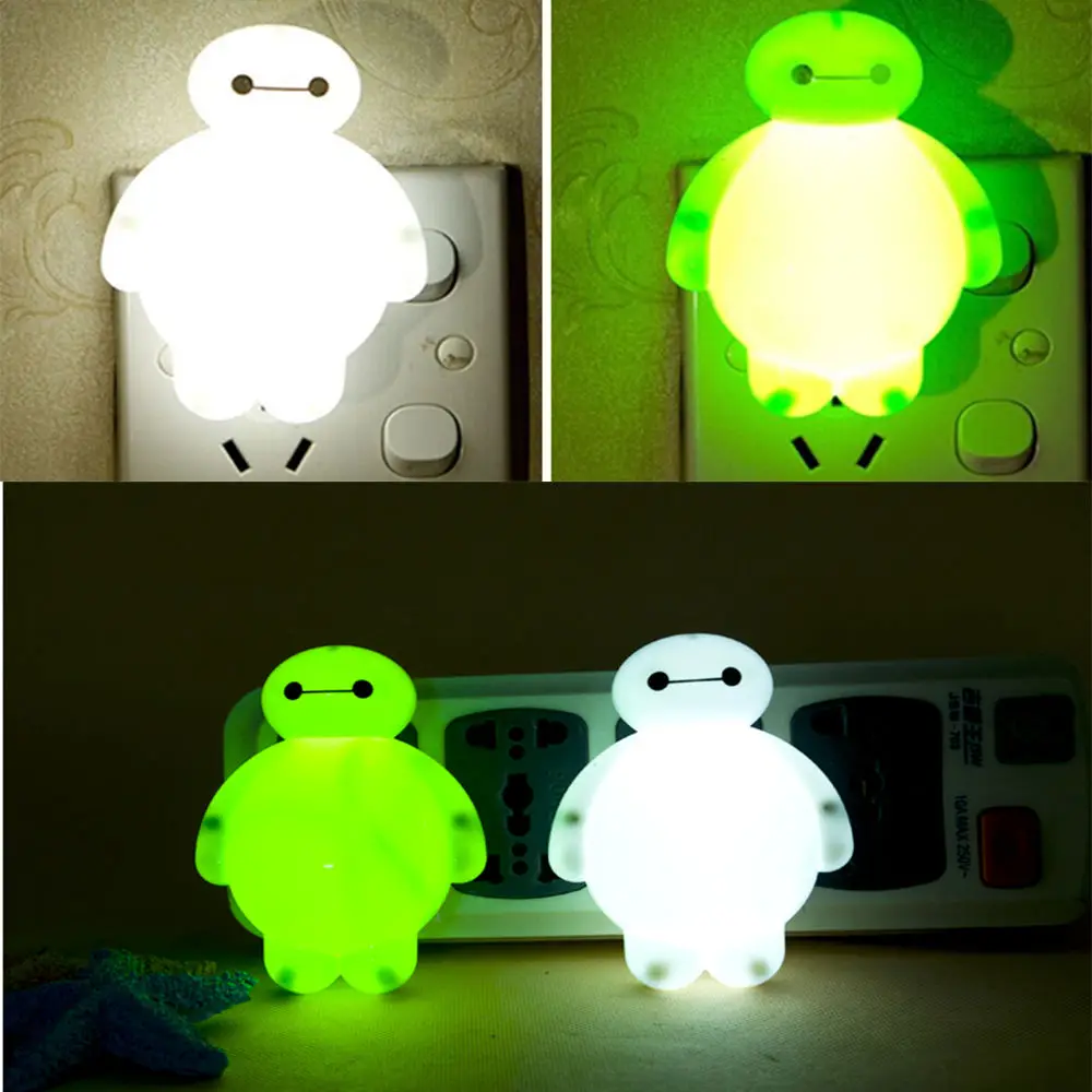 Милая Детская светодиодная Ночная лампа Baymax с датчиком для сна светильник