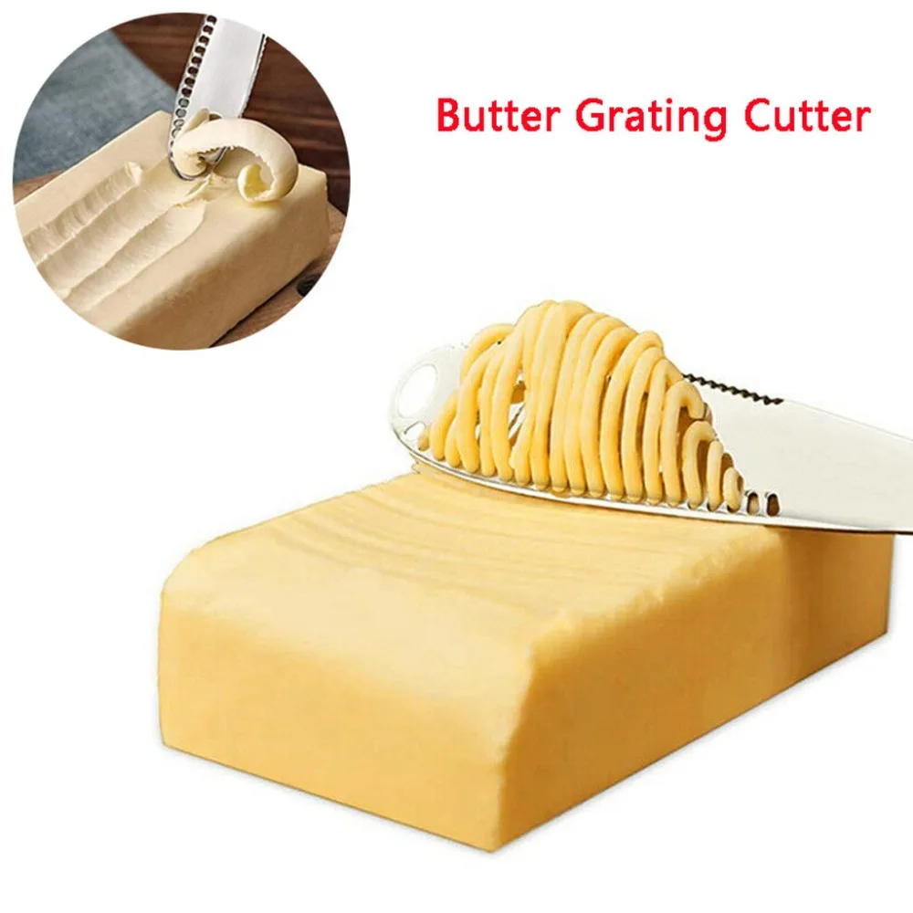 Butter Knife Grating Cutter Butter Spreader Stainless Steel Grater Slicer Curler Utensil Cheese Grater Slicer Kitchen Gadget BB4