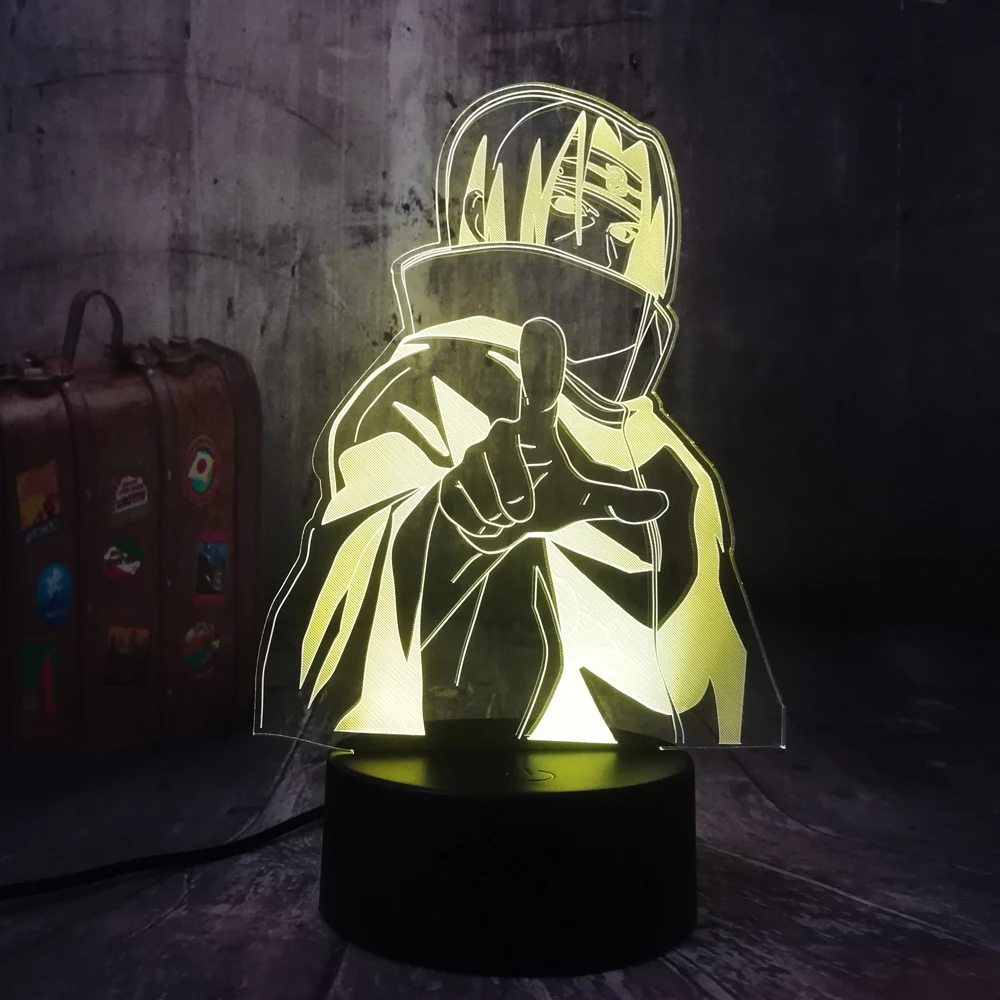 Аниме «Наруто» легенд» Учиха сасуке Узумаки Наруто 3D светодиодный ночной Светильник USB настольная лампа сна лампа для детей декор для мальчиков детские игрушки Рождественский подарок