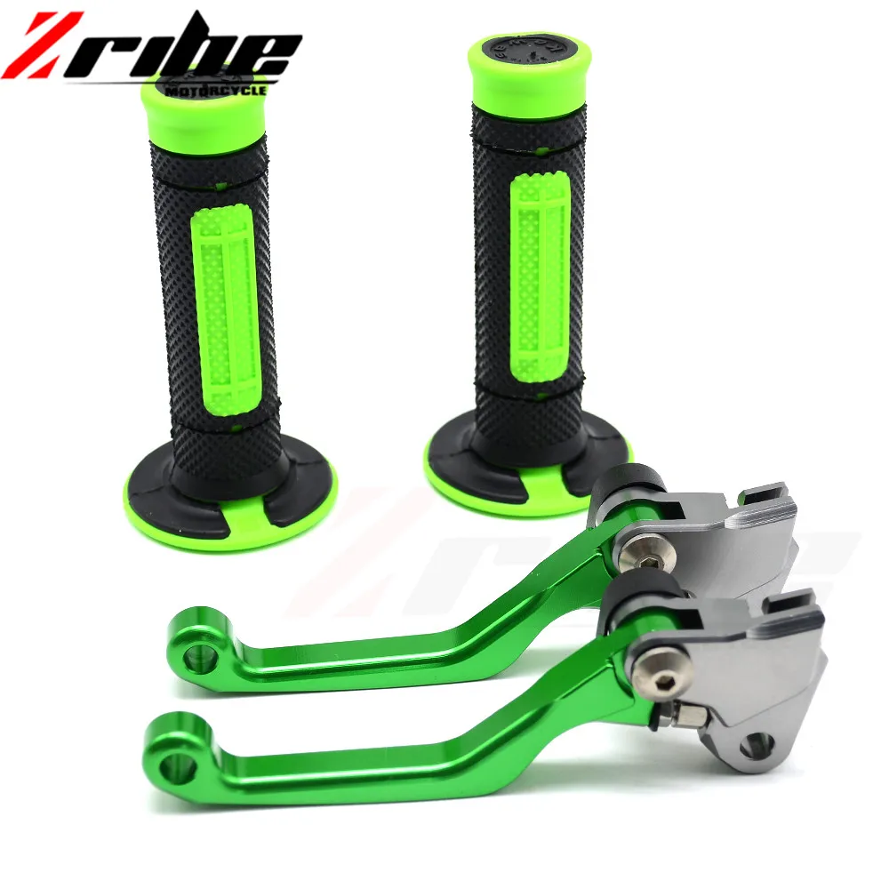 

for KAWASAKI KX65 85 80 KX 85 KX250F KX 250F KDX250SR motorcycle brake lever and hand grip Dirt Bike Pivot Brake Clutch Levers