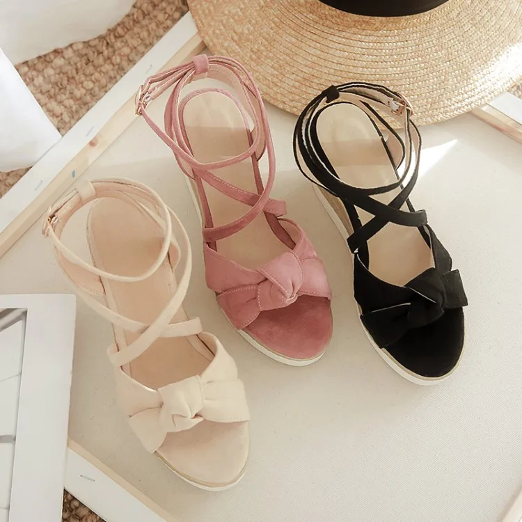 

Big Size 9 10 11 12 wedges shoes for women sandals women shoes woman ladies summer Suede wedge heel with a thick bottom
