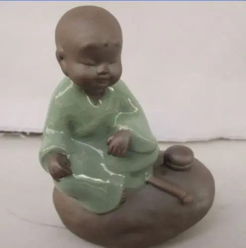 

5.51 inch/ Delicate Lovely Ancient Chinese Ceramic Lucky Boy Statue