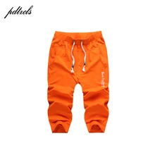 Хит, летние повседневные обтягивающие штаны для бега в стиле хип-хоп, мужские повседневные обтягивающие Укороченные спортивные штаны для мужчин, Молодежные Хлопковые Штаны для мальчиков