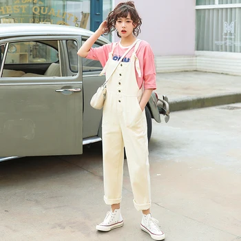 

2019 Spring Chic Elegant Trousers Women Single Breasted Pocket Casual Pantalones Mujer High Waist Brief Loose Jumpsuits