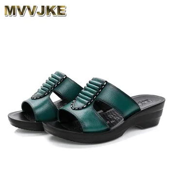 

MVVJKE The new mom summer fashion sandals and slippers, soft-soled casual female slippers, flat slippers with big yards