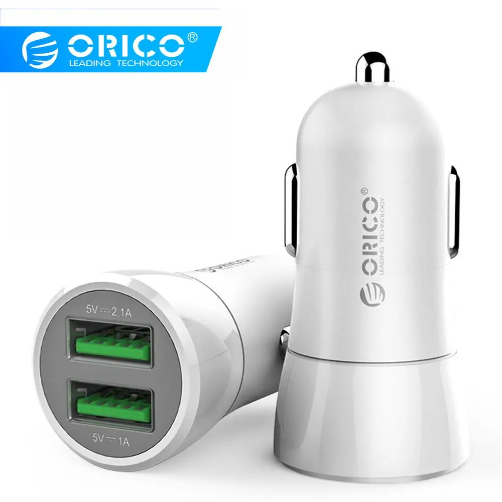 

ORICO ABS Dual USB Car Charger Mini Portable USB Travel Charger Used As Safety Smart Charging For iPhone LG Samsung Xiaomi