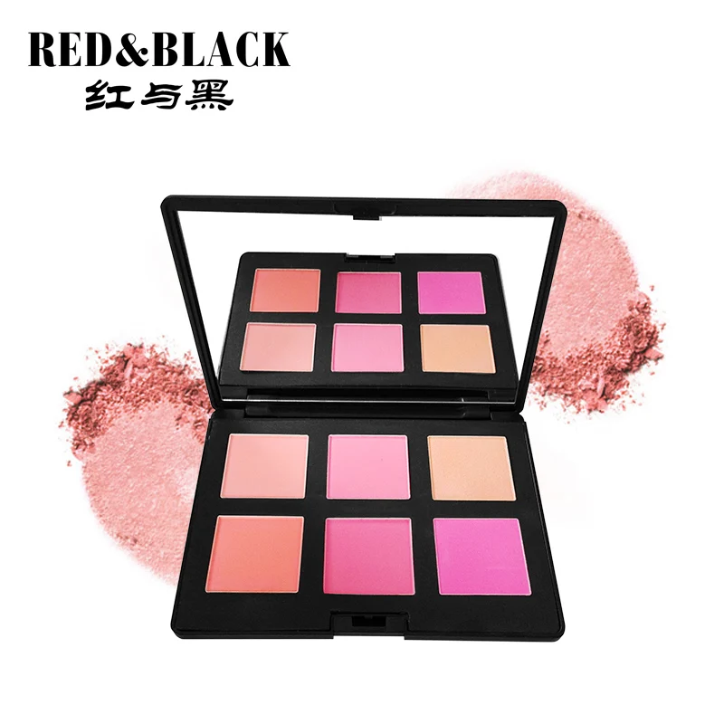 

Red&Black maquiagem Orange Blush fine silty smooth Bronzer Foundation Contour Highlighter Shading Makeup Blusher Cosmetic 3g*6
