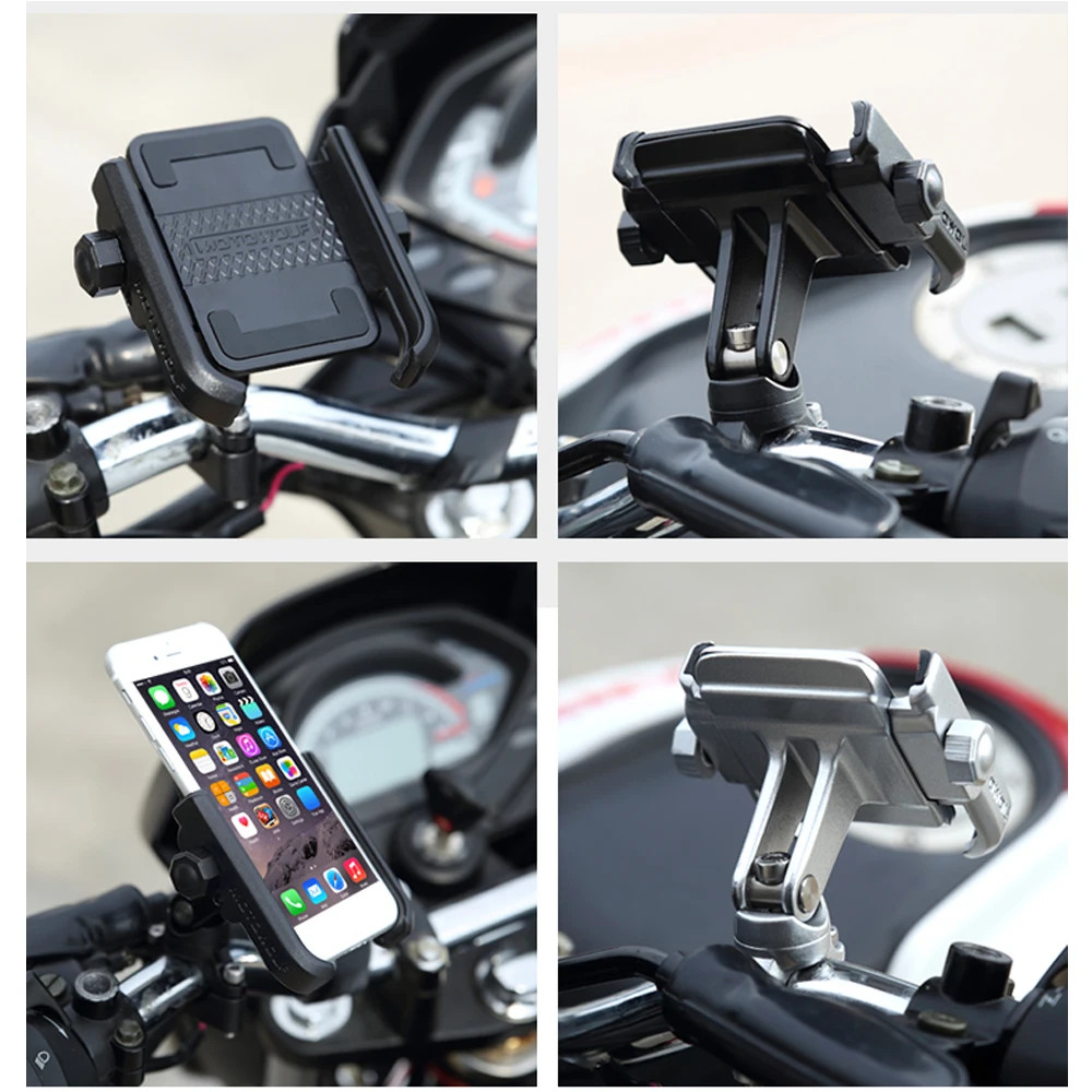 Universal Aluminum Alloy Motorcycle Phone Holder For iPhoneX 8 7 6s