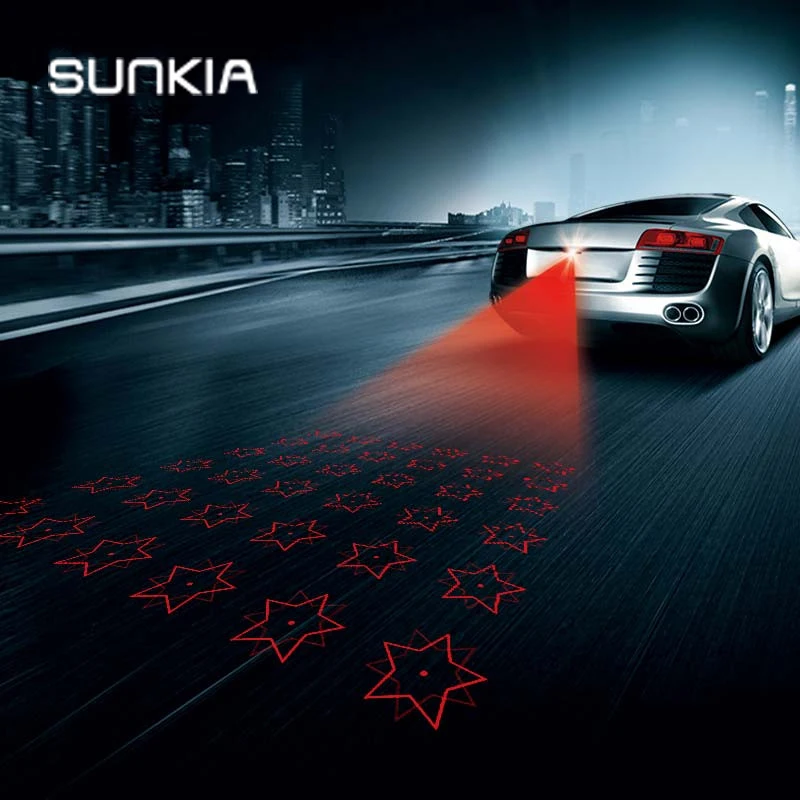 

SUNKIA 5-Star Logo Car Laser Fog Lamp Motorcycles Anti-Fog Light Auto Rearing Warming Light For Toyota VW Benz Mazda Mitsubishi