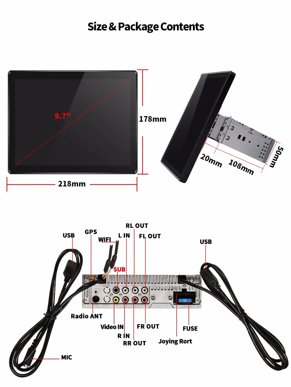 Top Joying 9.7 inch 1024*768 4GB+64GB HD Screen Android 8.1.0 universal single din car multimedia player Carplay GPS BT split screen 17 Top Joying 9.7 inch 1024*768 4GB+64GB HD Screen Android 8.1.0 universal single din car multimedia player Carplay GPS BT split screen 17