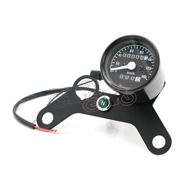 Universal Fit Motorcycle Metal Speedometer Meter+ Bracket Double Color LED Light Odometer Speed Meter Gauge Miles 0-140km/h | Автомобили и