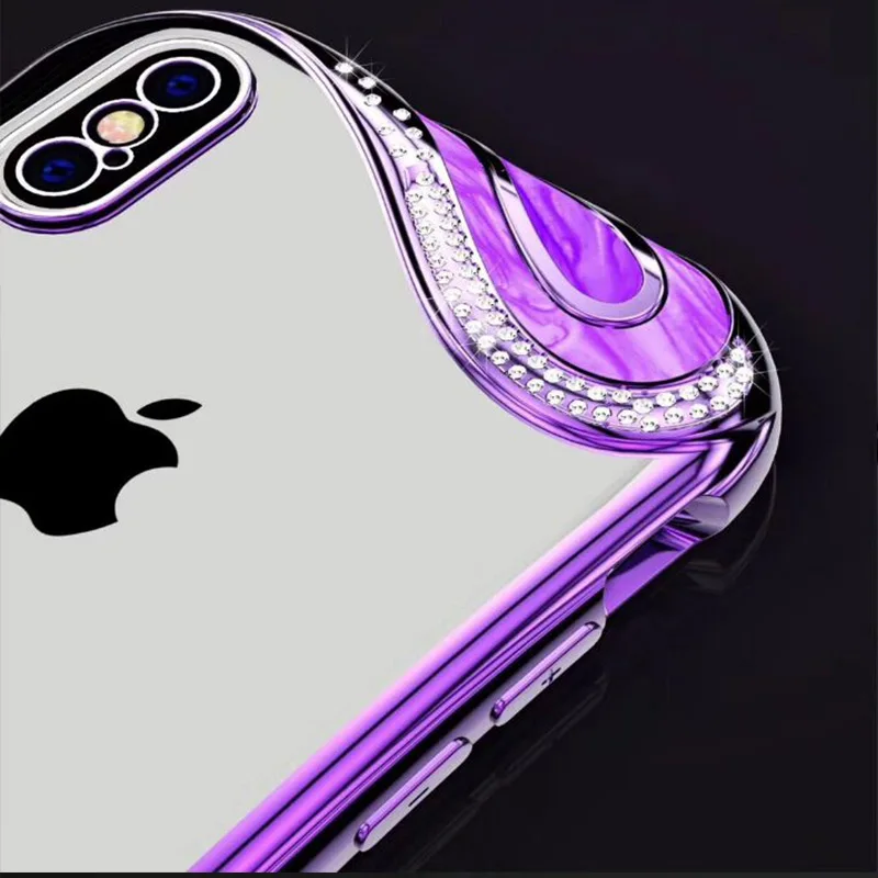 

Roc Joan Luxury Diamond Case For IPhone 7 8 Plus / 6 6s Plus / X 10 Elegant Soft TPU Clear Back Cover Fundas Coque