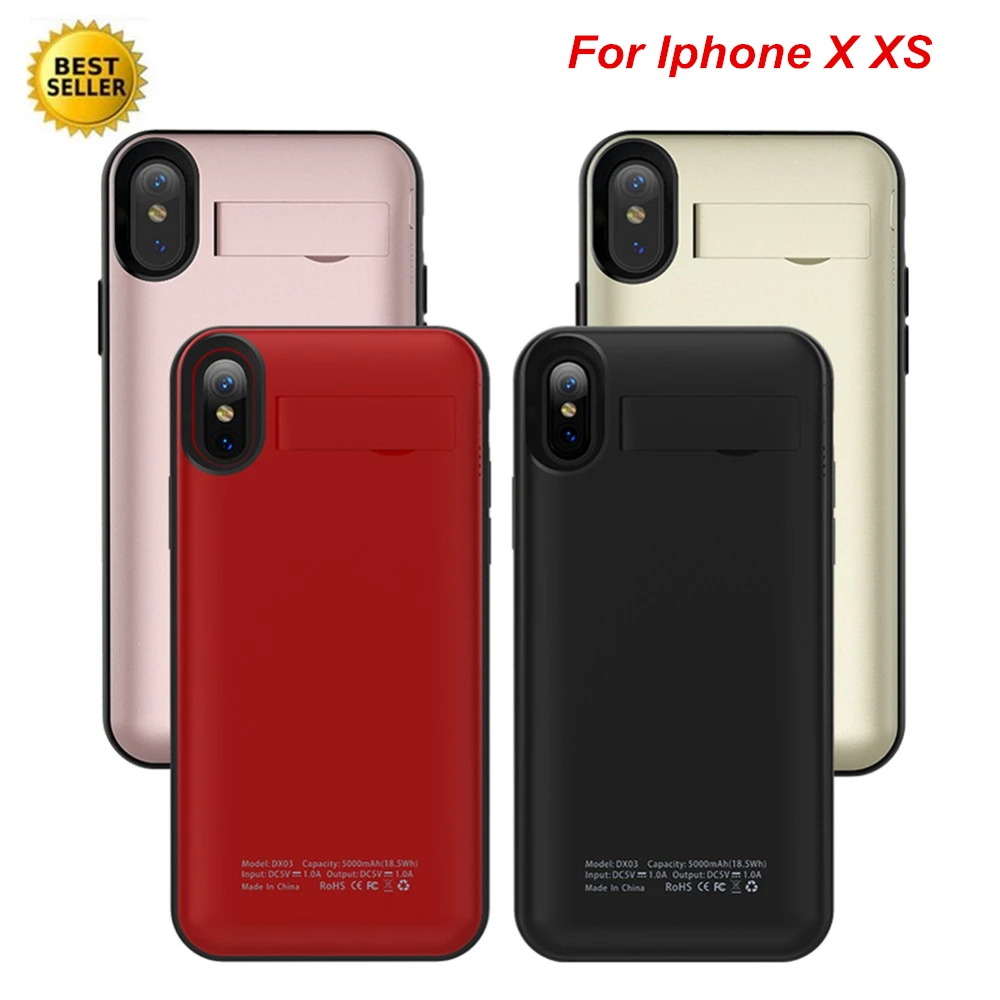 

For Iphone X XS Battery Charger Case Smart Case Cover 5000 Mah Wireless Charging Power Bank For Iphone XS Battery Charger Case