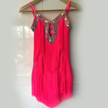 

New style latin dance costume sexy diamond tassel latin dance dress for women latin dance competition dresses F75 S-4XL