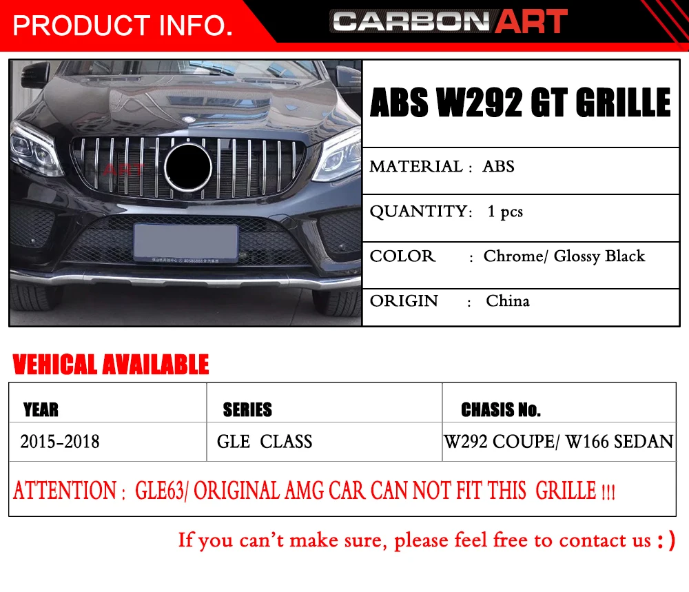 W166 W292 GT решетка для mercedes GLE class SUV GT передний бампер ...