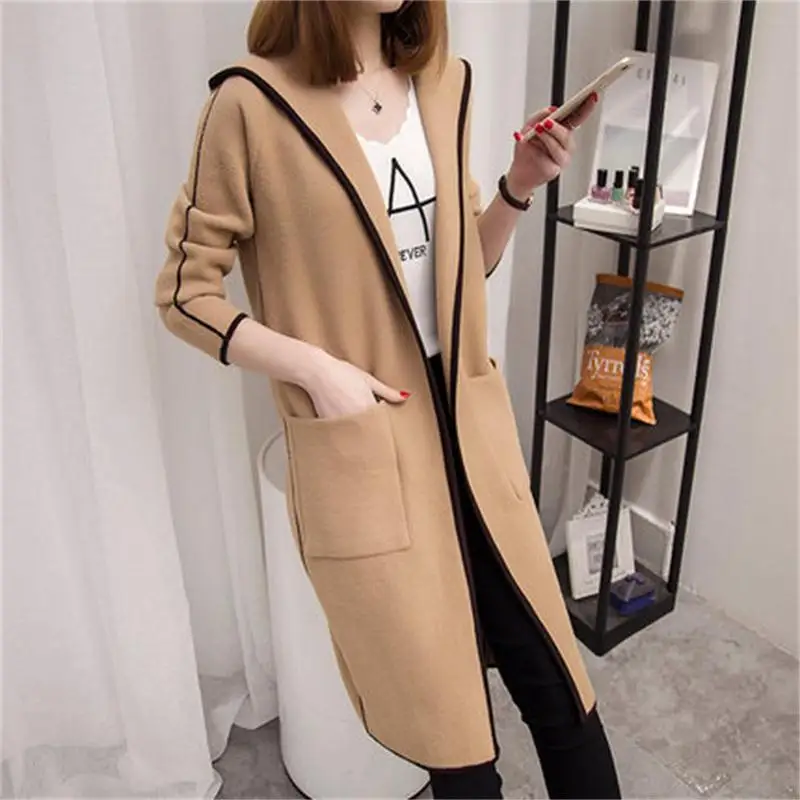 

Sweater Female Autumn New Long section long-sleeved sweater women's cardigan sweater coat loose women's coat Female