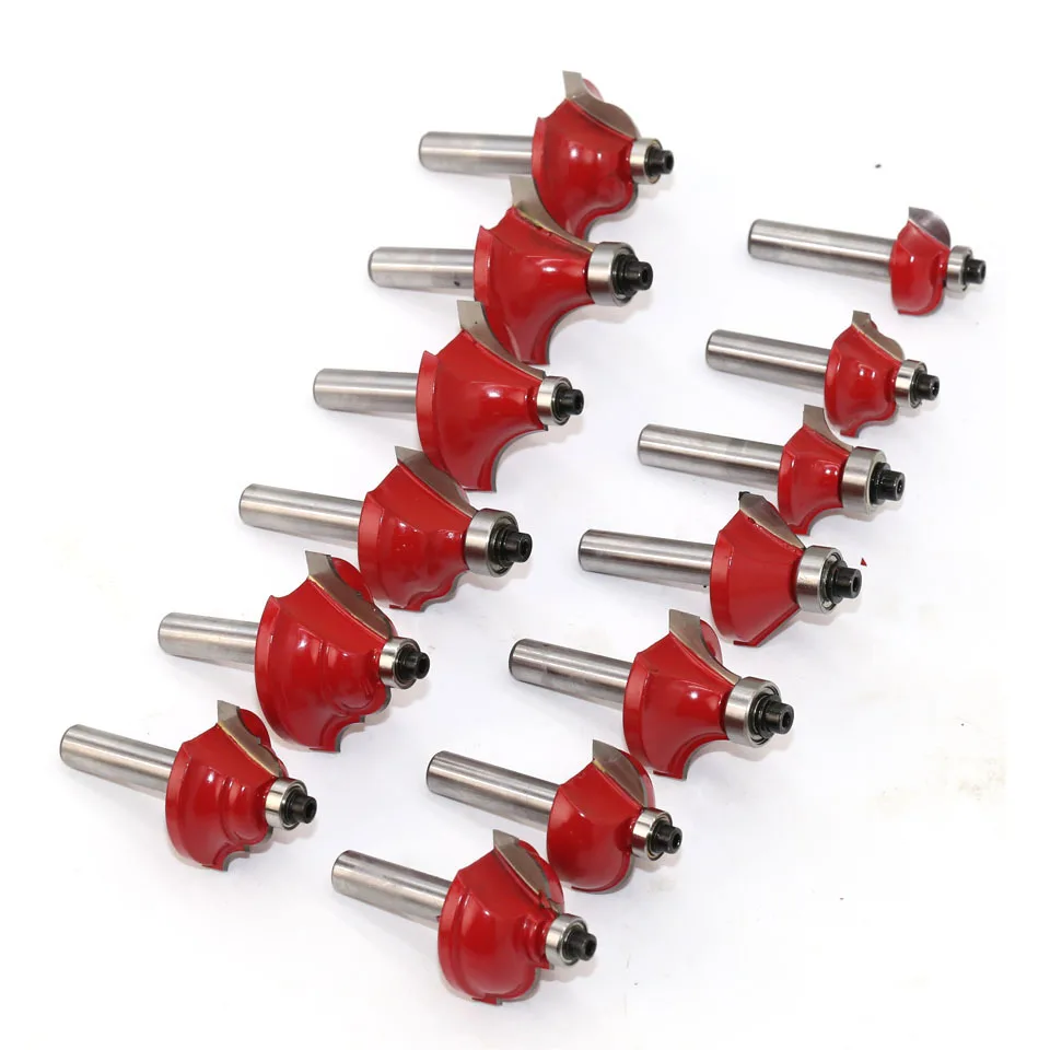 35PCS one set 8mm Shank Tungsten Carbide Router Bit Set Wood Woodworking Cutter Trimming Knife Forming Milling w/ Wood Case box