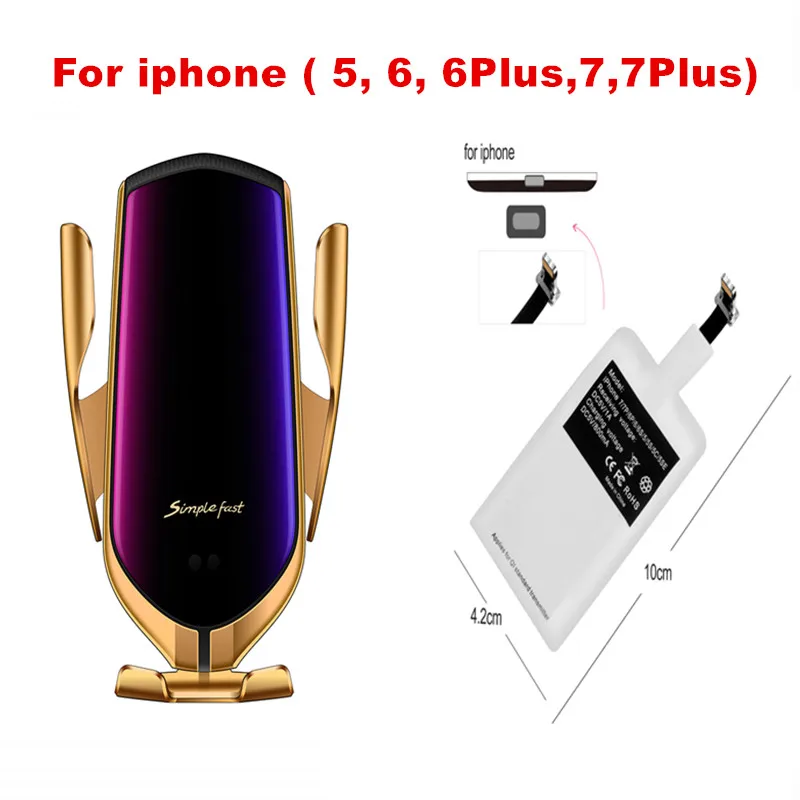 For Iphone 10 Вт автомобильное Qi Беспроводное зарядное устройство для Xiaomi Iphone 8 Plus X XS XR samsung S9 10 автоматический держатель для вентиляционного отверстия Быстрое беспроводное зарядное устройство для телефона - Цвет: For Iphone