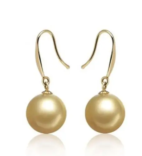 

Free Shipping >>>> 10-11 MM PERFECT ROUD AKOYA GOLD PEARL EARRING 14K