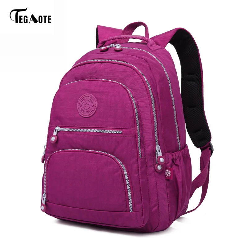 TEGAOTE la escuela Mochila para chica adolescente Mochila femenina, las mujeres bolsos de Nylon impermeable de ordenador portátil Mochila mujer Sac una