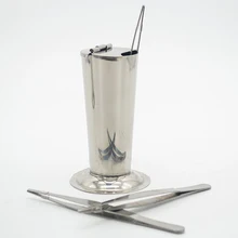 Перманентные принадлежности для макияжа 1 бутылка Серебряный держатель пинцета из нержавеющей стали Подставка для хранения бутылок размещения сосуда