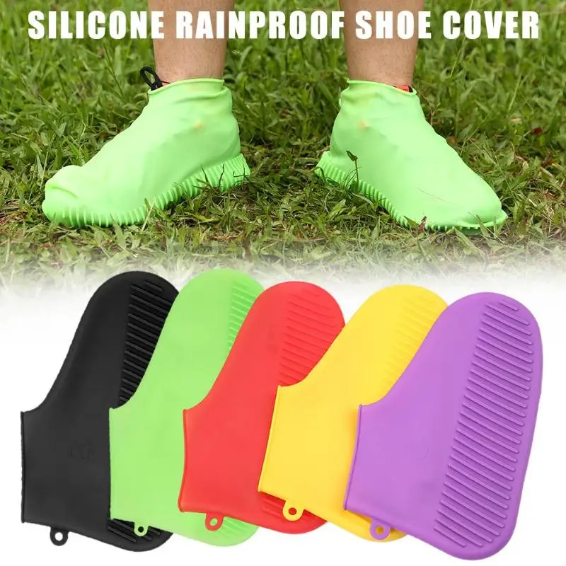 

1 Pair Waterproof Silicone Shoes Cover Reusable Rainproof Non-slip Washable Unisex Wear-Resistant Recyclable Rain Boots