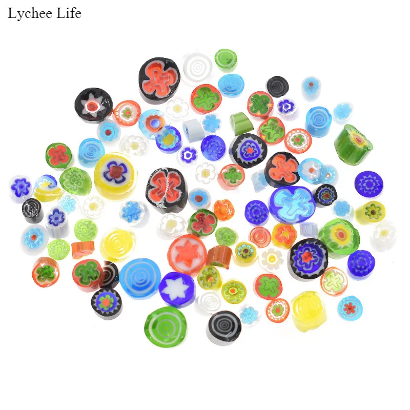 Lychee Life 28 г/пакет смешанный красивый, красочный, цветочный плавленые очки микропечи аксессуары DIY ремесло украшения