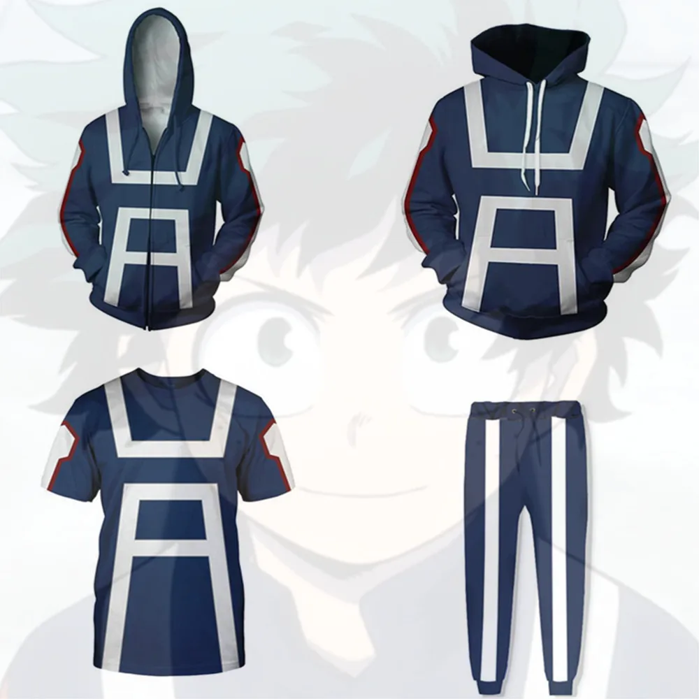 Толстовки с капюшоном для косплея My Hero academic Midoriya Izuku куртки 3D принтом толстовки