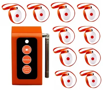 

Wireless emergency alarming system,10 suspend easy call buttons,1 reverse pager, clinic/nursing home call service pager system