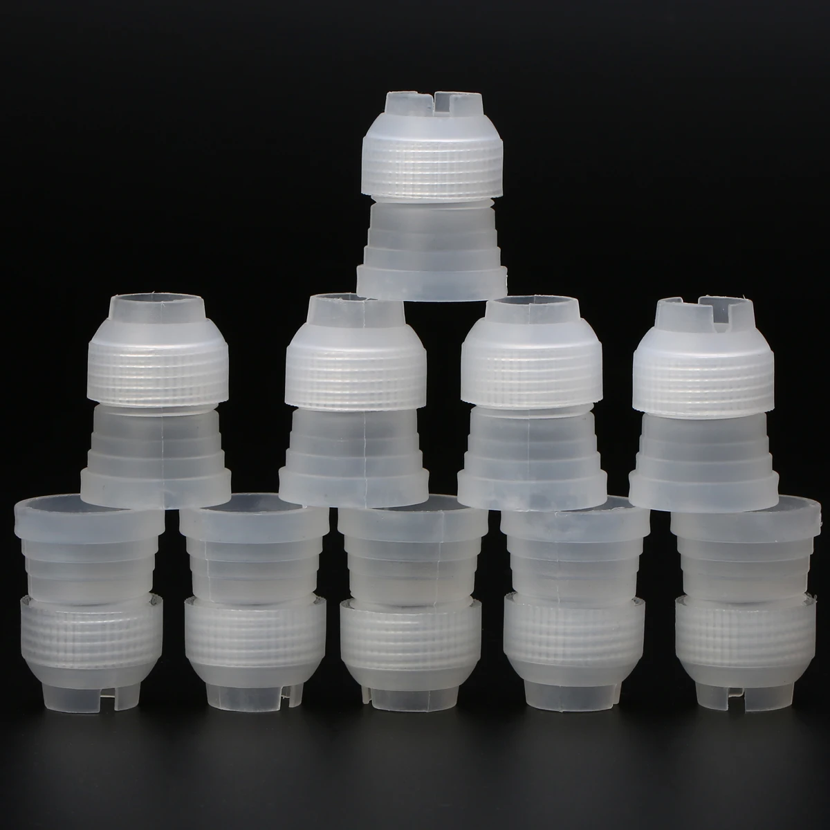 10pcs Fondant Cake Nozzles Adaptor DIY Coupler Icing Piping Pastry Bag Set Usable Kitchen Bakeware Decor Tool