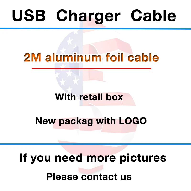 

10pcs OD:3.0mm 2m/6ft USB Data Sync Charger 1:1 Original Cable aluminum foil For iphone 5 6 6S 7 8 plus X XS MAX With retail box