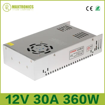 

Best quality 12V 30A 360W Switching Power Supply Driver for LED Strip AC 110-240V Input to DC 12V Free shipping