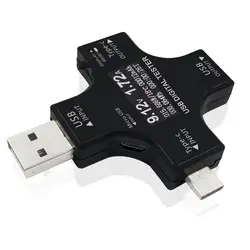 12 в 1 Тип-C PD USB Тестер DC Цифровой вольтметр Текущий Напряжение метр Amp Вольт Амперметр детектор Запасные Аккумуляторы для телефонов зарядное