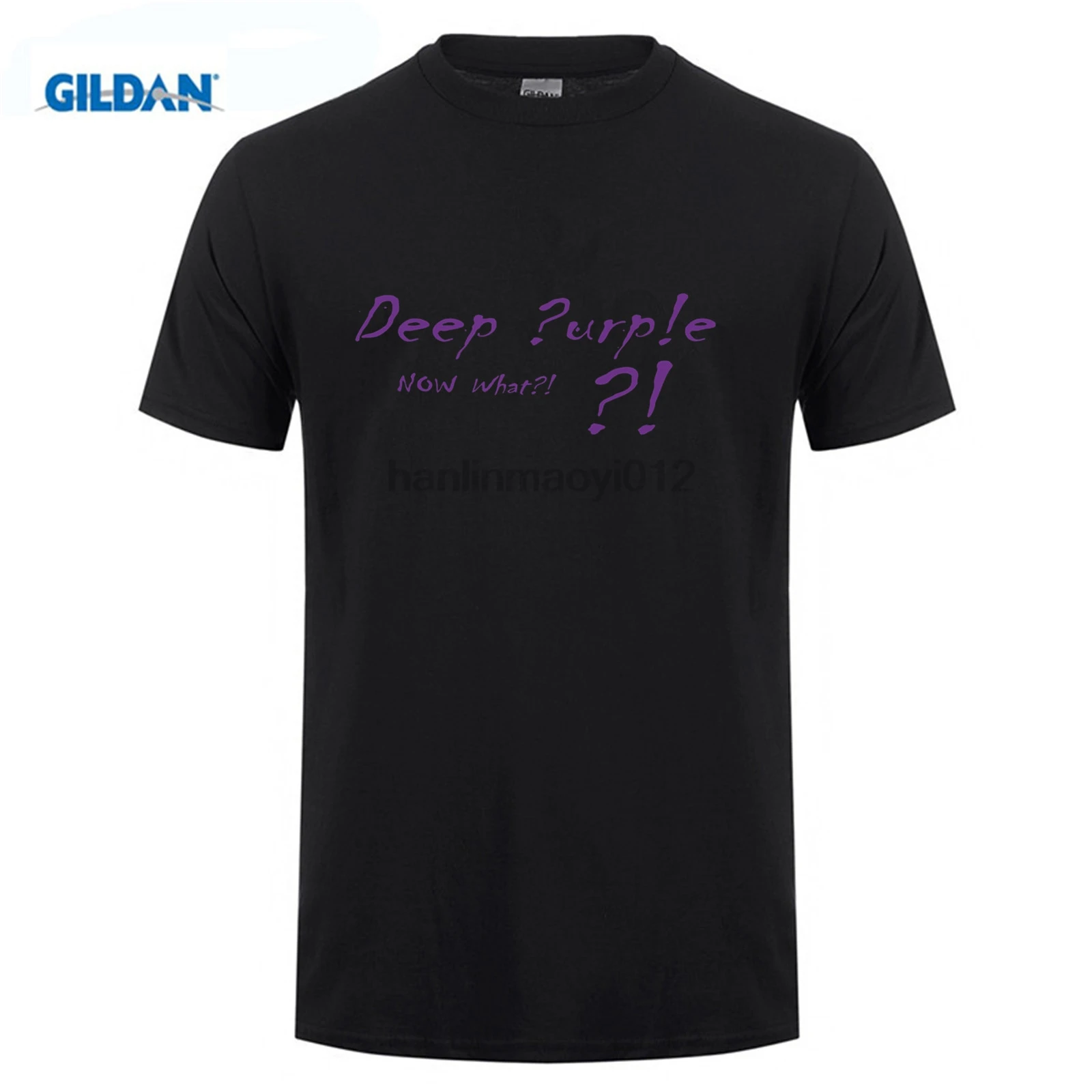 GILDAN T Shirt Deep Purple Now What Rock Band Men's Crew Neck Short