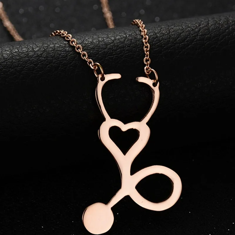 2016-New-Arrival-Stainless-Steel-Stethoscope-Heart-Necklace-Chokers-Necklace-For-Women-Party-Gift (1)