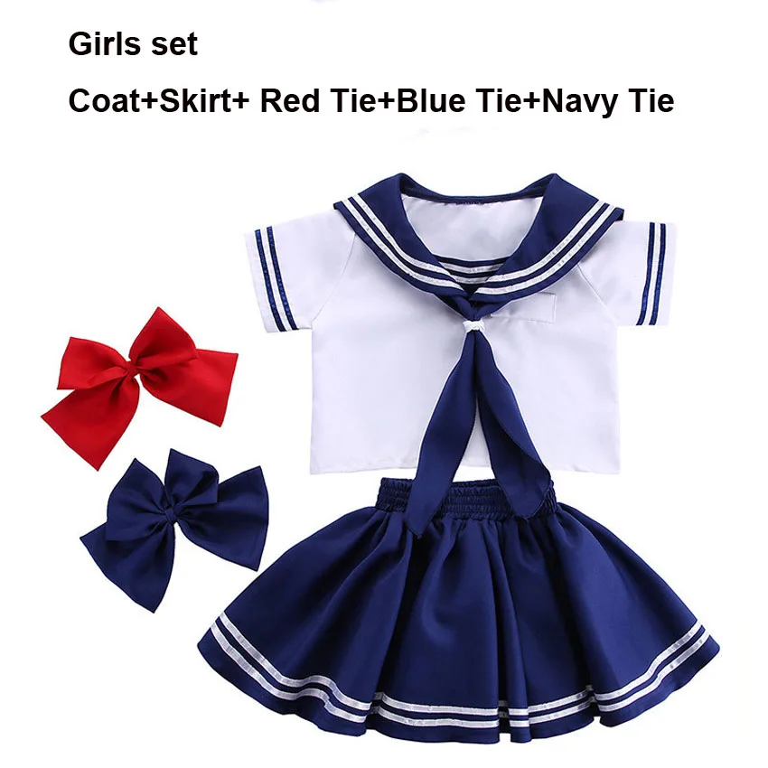 JK/Детская школьная форма; комплекты для косплея; костюм морского флота с матросским воротником; костюм с бантом; детская одежда для выступлений; одежда для хора и сцены - Цвет: Girls Set