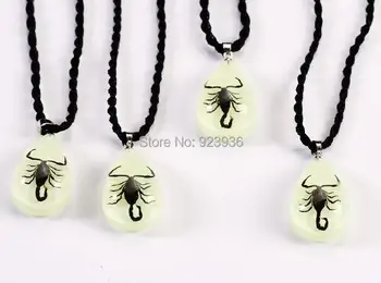 

FREE SHIPPING wholesale 28 PCS glow bottom drop style black scorpion vogue cool christmas gift pendant