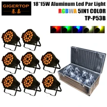 TIPTOP, TP-P53B, 8в1, кейс, упаковка, 18*15 Вт, RGBW, янтарный, для помещений, Led, Par, банок, настоящий, гладкий, желтый цвет, прожекторы, DJ, Свадебные/вечерние