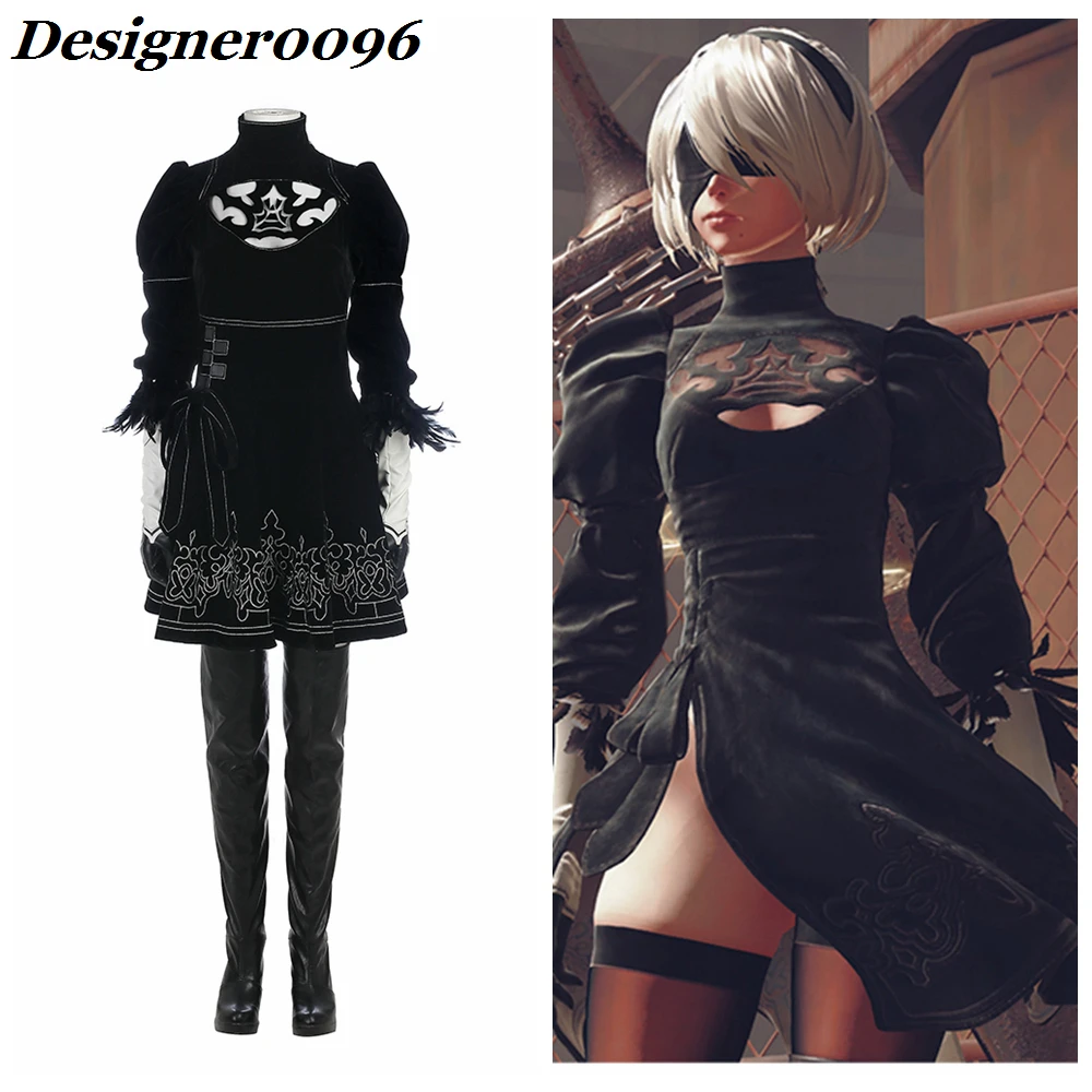 

Anime cosplay NieR: Automata game cosplay costume YoRHa No.2 Type B 2B cos costume Woman Halloween party dress props suit S-XXXL