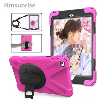 

Hmsunrise Portable drop protection case for apple ipad air 2 A1566 Kids Safe Shockproof Silicon Armor cover Hand/Shoulder strap