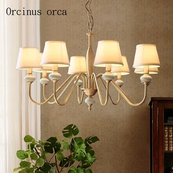 

American luxury copper chandelier, living room, bedroom, Nordic, modern, simple, creative personality chandelier free shipping