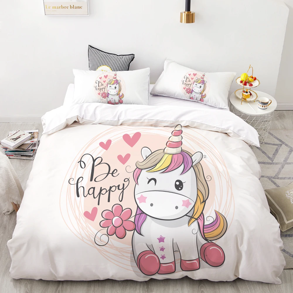 Комплект постельного белья с 3D рисунком для детей/малышей/детей/мальчиков/девочек, комплект пододеяльников в европейском стиле, одеяло/одеяло, милый розовый unicron - Цвет: unicron-08