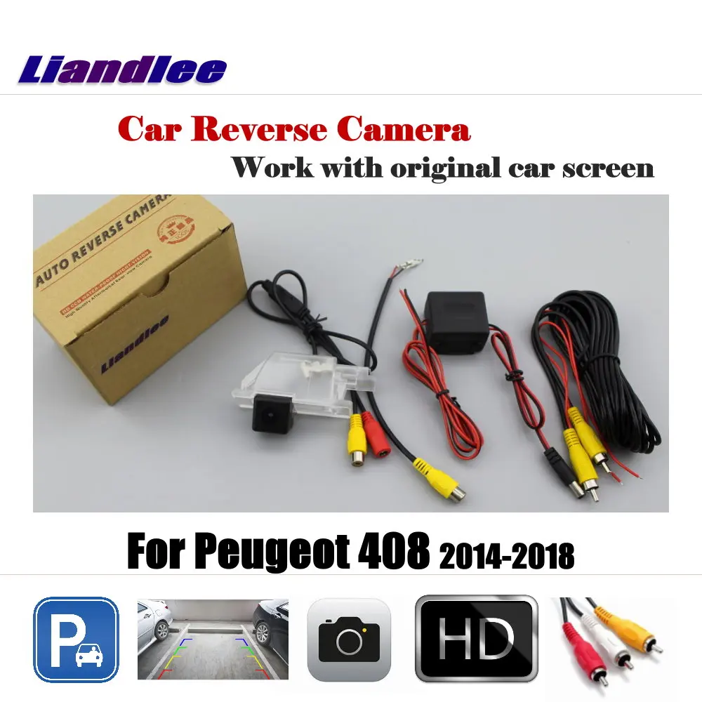 Автомобильная камера заднего вида для Peugeot 408 2014 2015 2016 2017 2018 работает с заводским