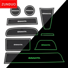 ZUNDUO Gate slot pad For LADA GRANTA Non-slip mats Interior Door Pad/Cup red/blue/white mats 16PCS 9PCS 7PCS