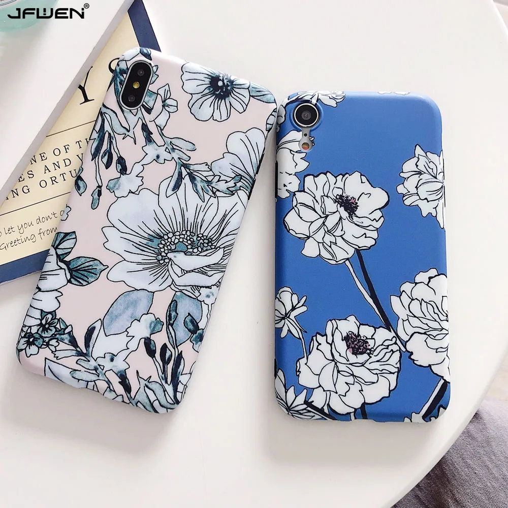 

Luxury Floral Silicone Case For iphone X XS Max XR 8 7 Plus Case Soft TPU Flower Phone Cases For iphone X XR 7 8 6S 6 Plus Case