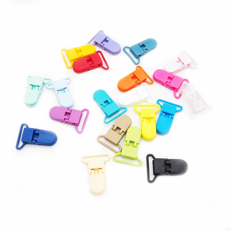 Chenkai 10PCS 25mm Baby Pacifier Clip Plastic Baby Holder Soother Holder Dummy D-shape Clips For Baby Pacifier Nipples Holder