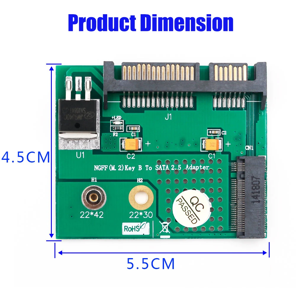 M.2 SSD SATA 2," адаптер M.2 ngffto SATA конвертерами карты компьютера Компоненты 3,3 V светодиодный B соединитель в форме ключа для 2230 2242 M2 SSD